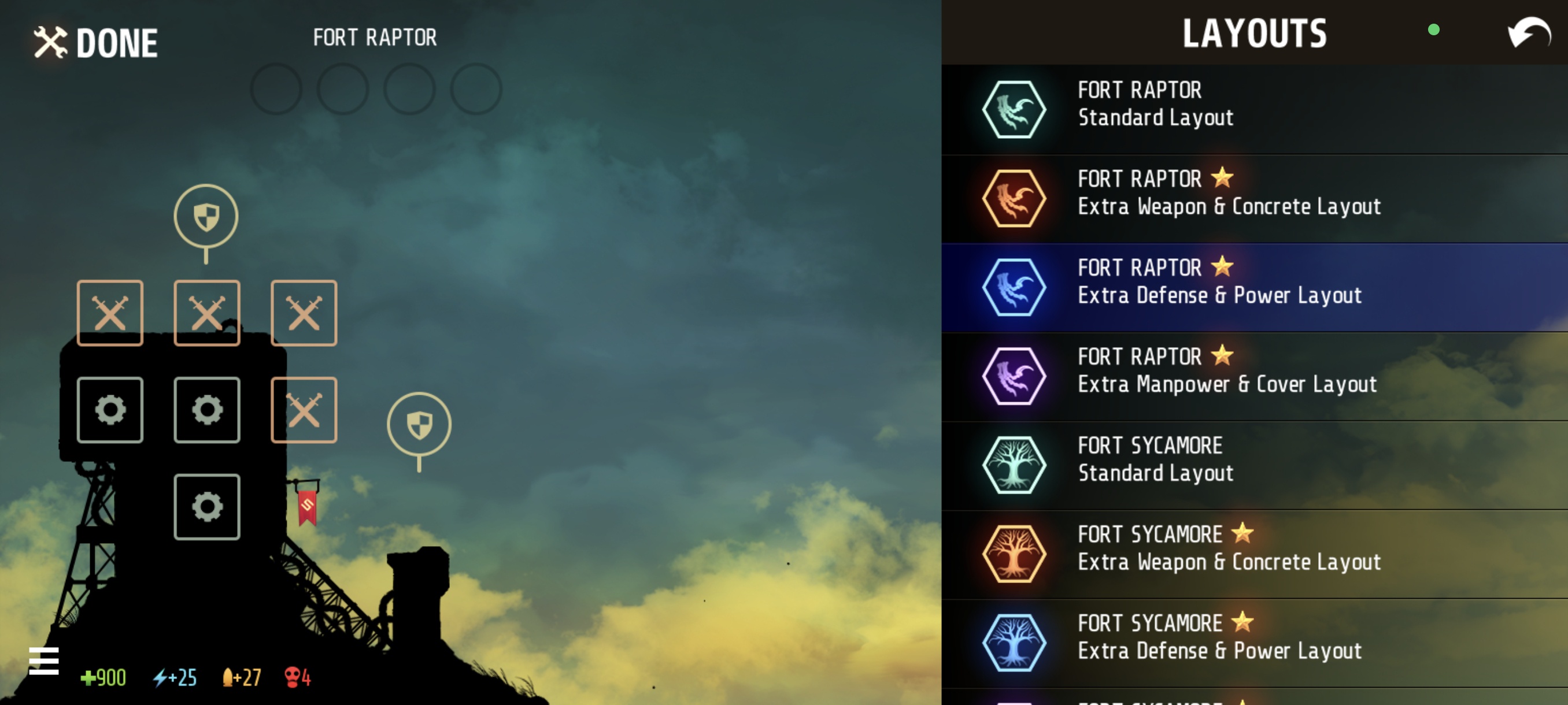 Extra Defense & Power Layout