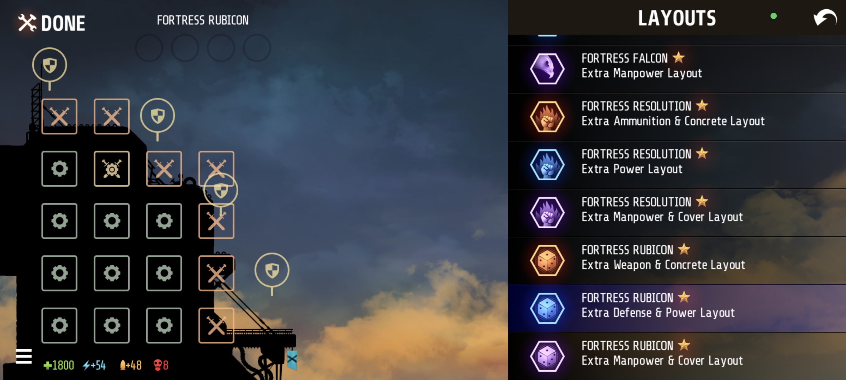 Extra Defense & Power Layout